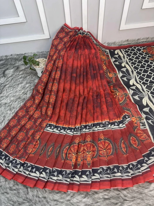 Semi Moslin Silk saree  TS-5057