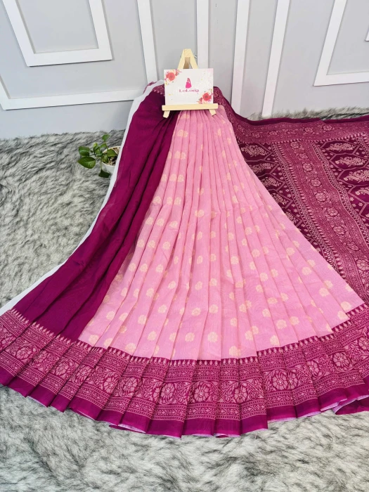 Semi Moslin Silk saree  TS-5060