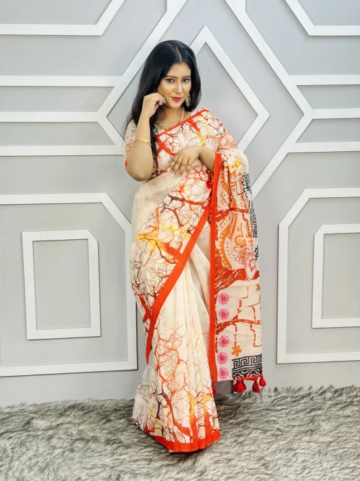 Semi Moslin Silk saree  TS-6020