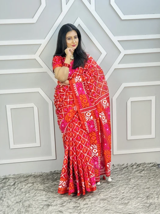 Halfsilk  Saree With  Blouse BS-8076