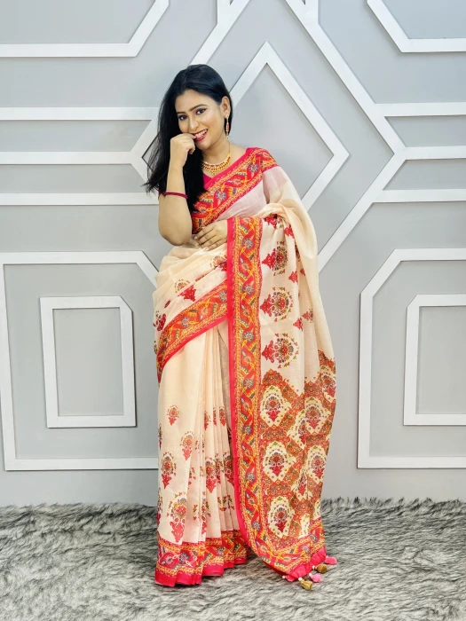 Semi Moslin Silk saree  TS-5063
