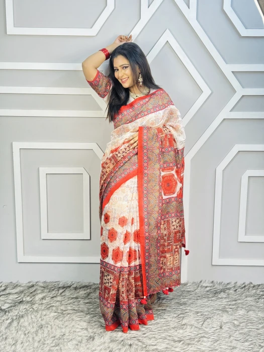 Semi Moslin Silk saree  TS-5035