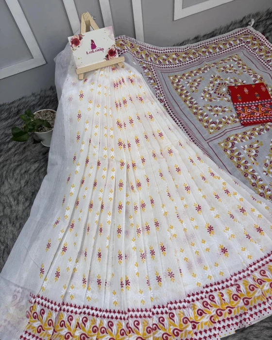 Halfsilk  Saree With  Blouse BS-8079