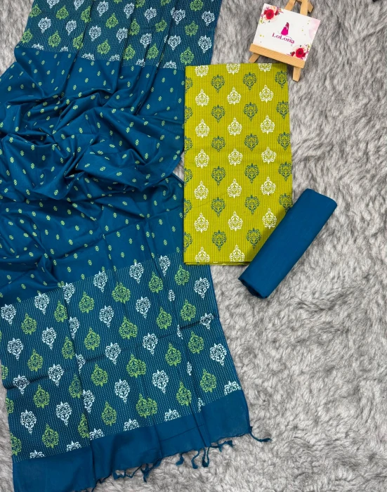 Primium Cotton unstiched threepis code-2419