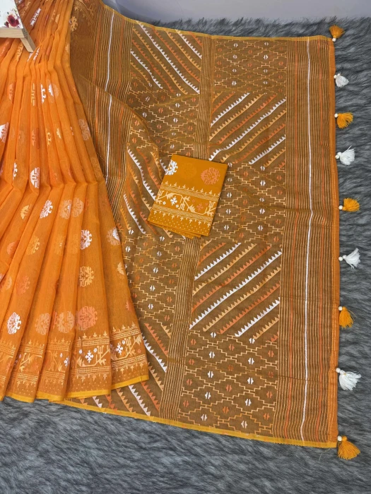 Halfsilk  Saree With  Blouse BS-8011