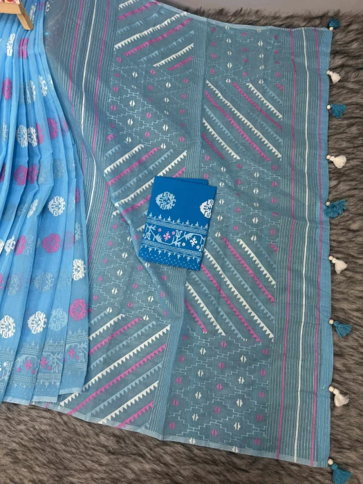 Halfsilk  Saree With  Blouse BS-8015