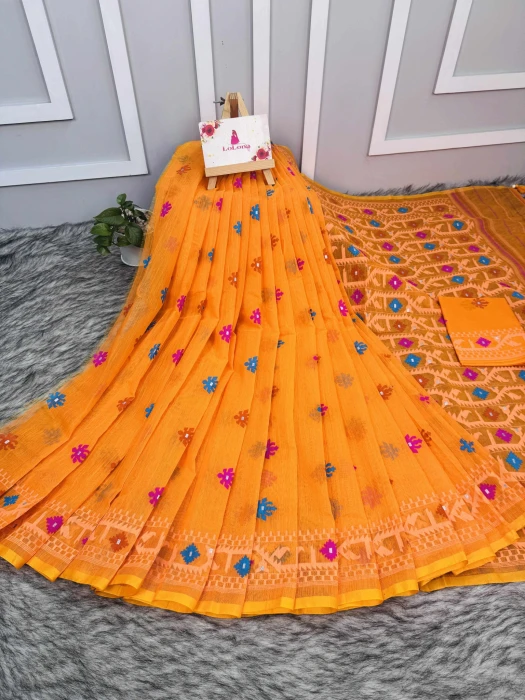 Halfsilk  Saree With  Blouse BS-8019