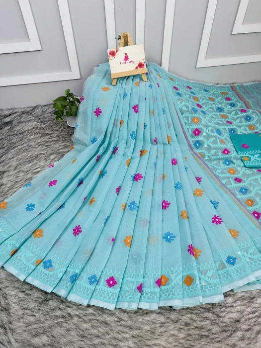 Halfsilk  Saree With  Blouse BS-8021