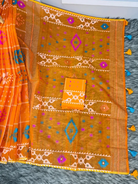 Halfsilk  Saree With  Blouse BS-8032