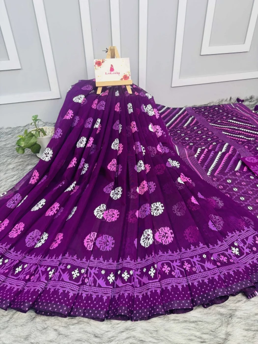 Halfsilk  Saree With  Blouse BS-8009