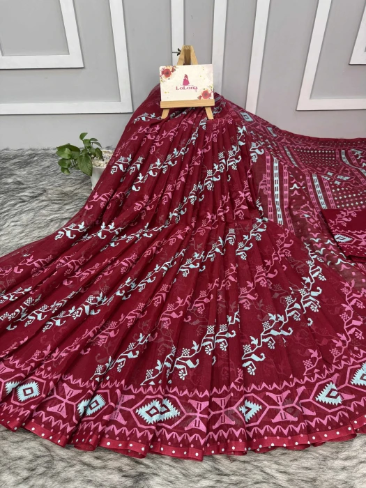 Halfsilk  Saree With  Blouse BS-8065