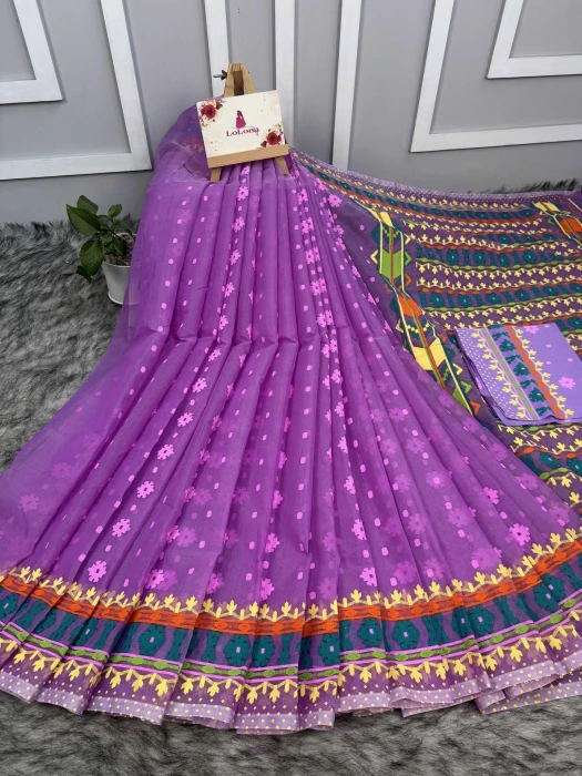 Halfsilk  Saree With  Blouse BS-8071
