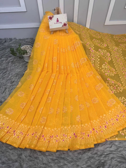 Halfsilk  Saree With  Blouse BS-8055