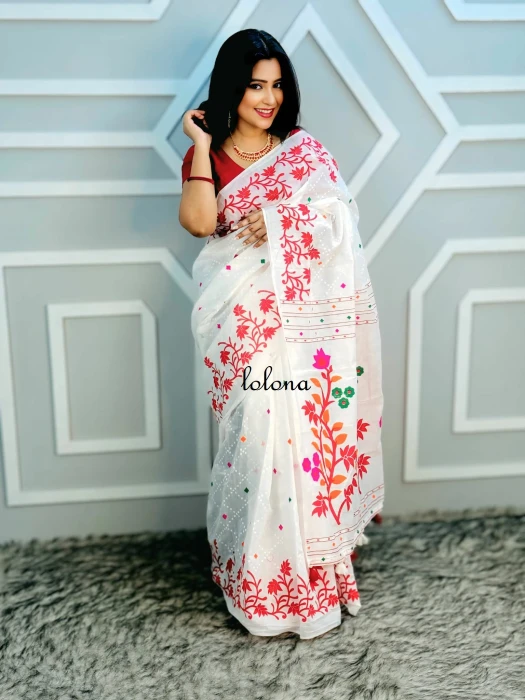 Halfsilk  Saree With  Blouse BS-8073