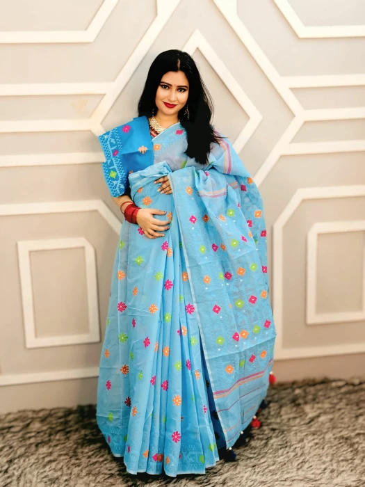 Halfsilk  Saree With  Blouse BS-8021