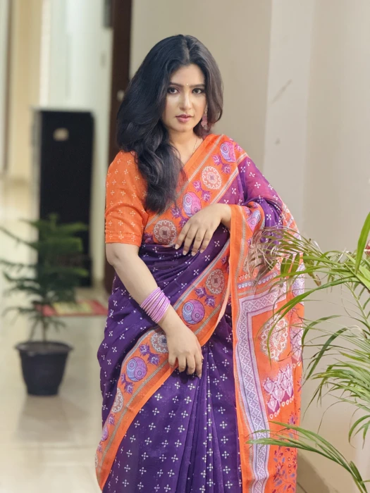 Semi Moslin Silk saree  TS-5087