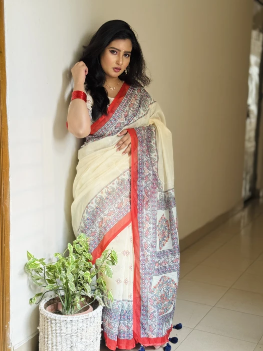 Semi Moslin Silk saree  TS-5086