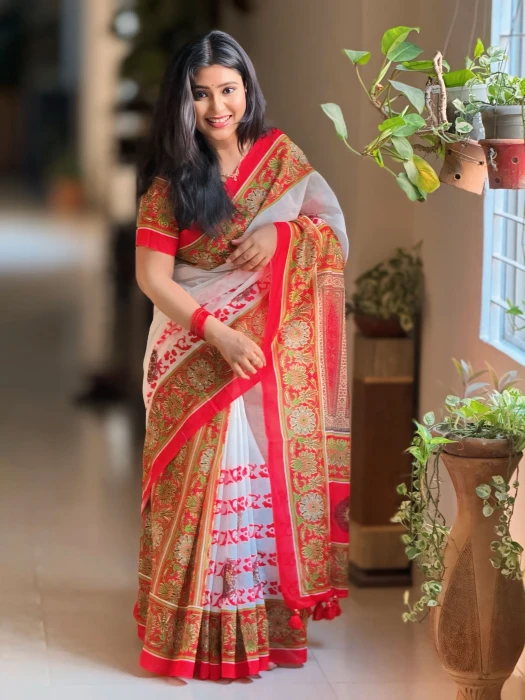Semi Moslin Silk saree  TS-5085