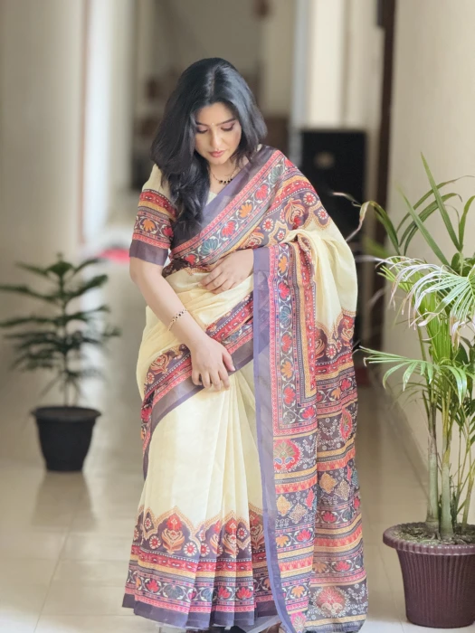 Semi Moslin Silk saree  TS-6084