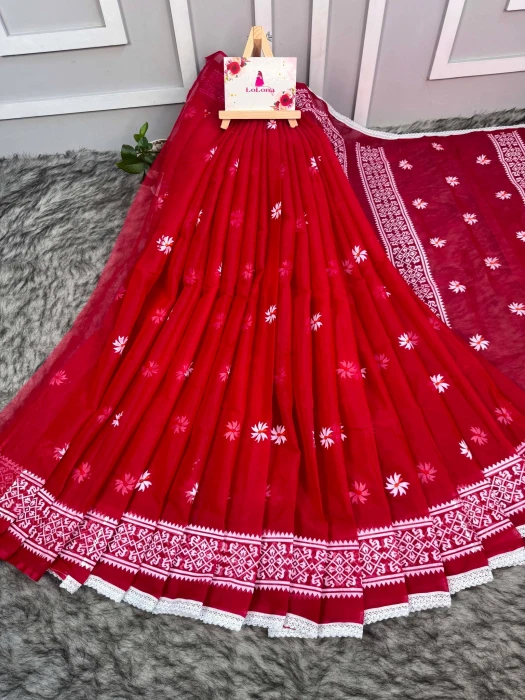 Shiuli ful Cotton Saree  KC-2111
