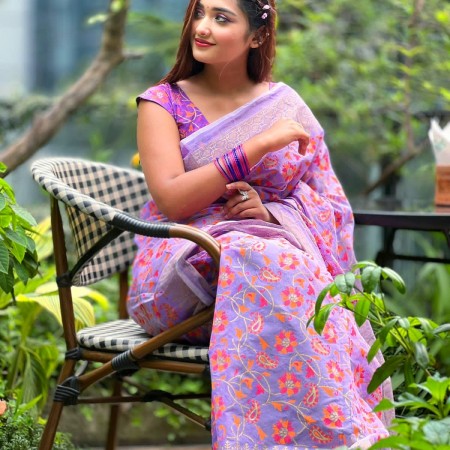 Halfsilk Saree With  Blouse 4317