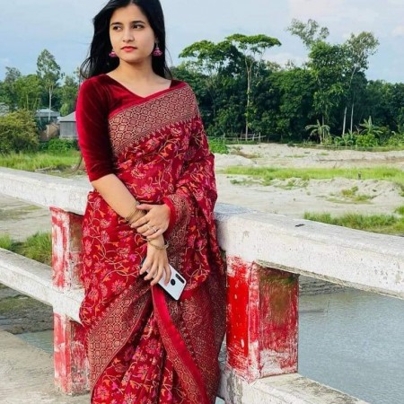Halfsilk Saree With  Blouse 4318