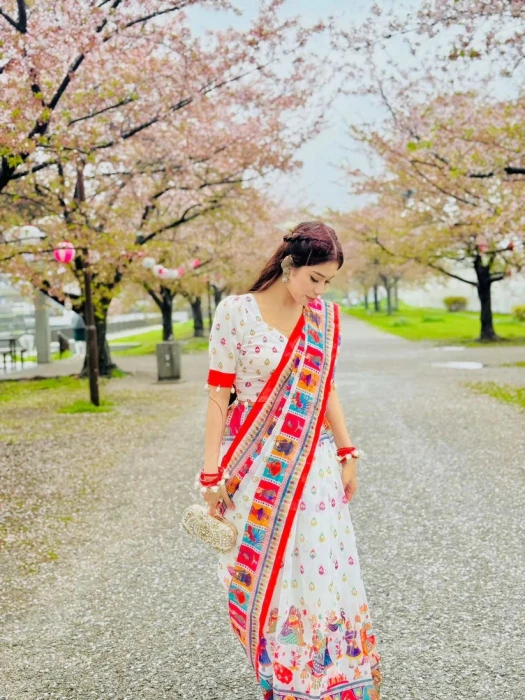 Semi Moslin Silk saree  TS-5075