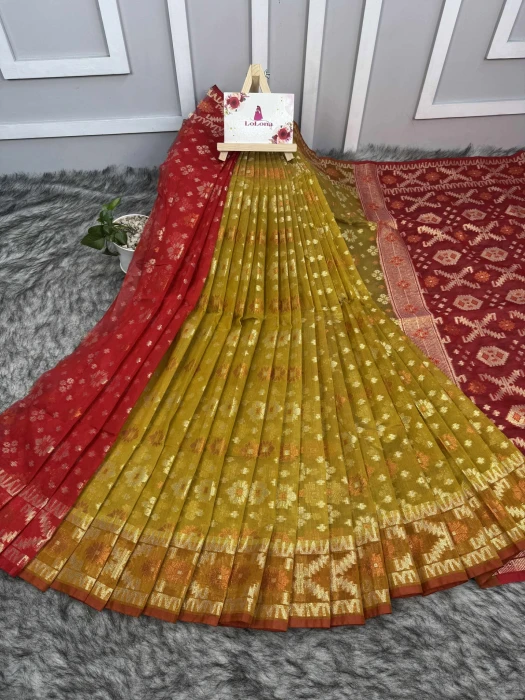 টেনসেল জরি জামদানী শাড়ি Code-Jm-4108