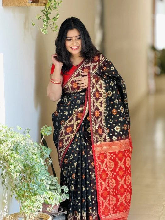টেনসেল জরি জামদানী শাড়ি Code-Jm-4102