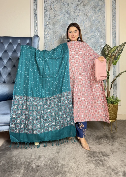 প্রিমিয়াম স্লাব কটন থ্রিপিস code-2402