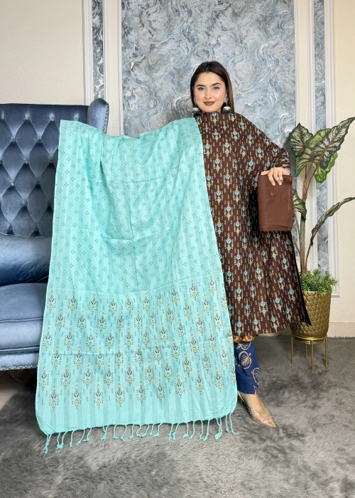 প্রিমিয়াম স্লাব কটন থ্রিপিস code-2407