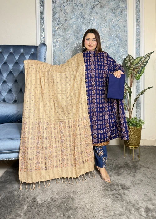 প্রিমিয়াম স্লাব কটন থ্রিপিস code-2403