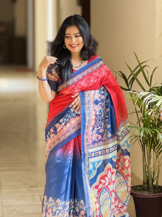 Semi Moslin Silk saree  TS-5088
