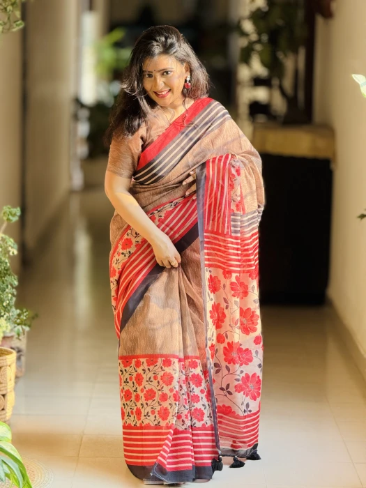 Semi Moslin Silk saree  TS-5083