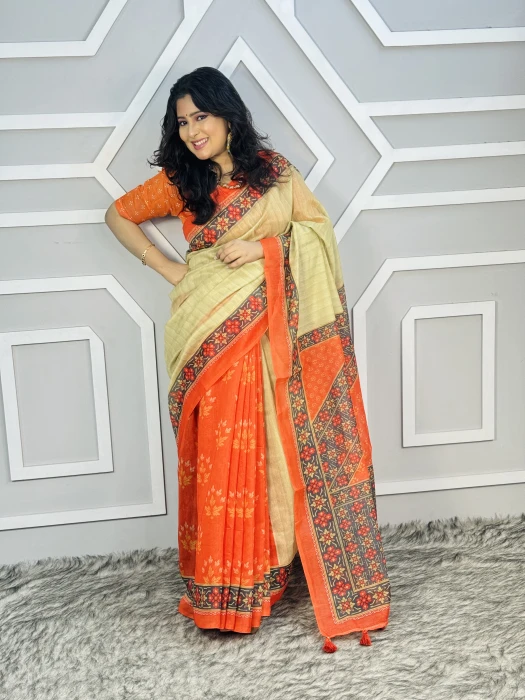 Semi Moslin Silk saree  TS-5093