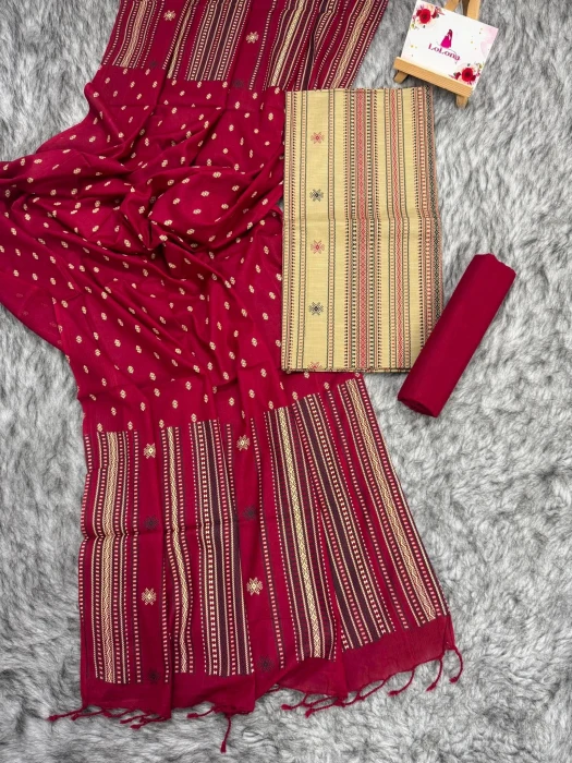 Primium Cotton unstiched threepis code-2412