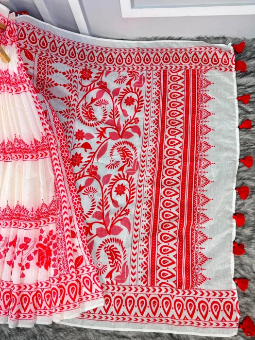 Semi Moslin Silk saree  TS-5096