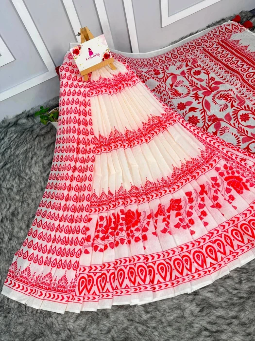 Semi Moslin Silk saree  TS-5096