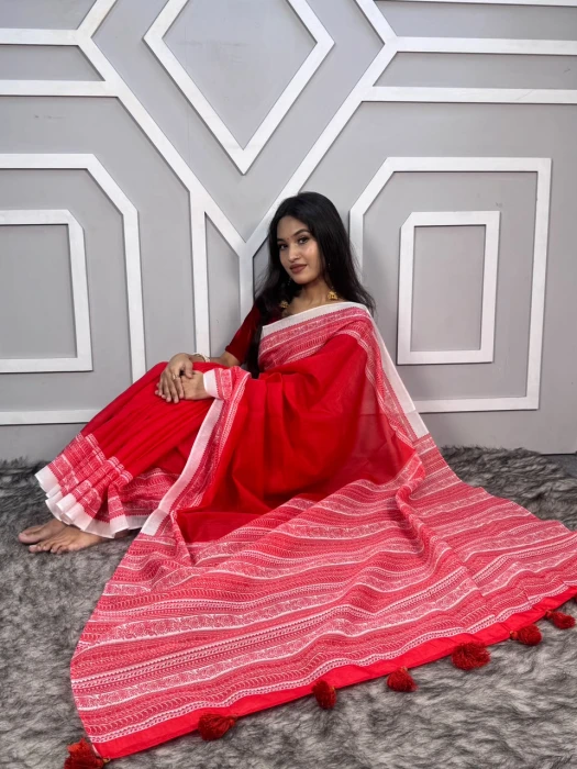 Semi Moslin Silk saree  TS-5095