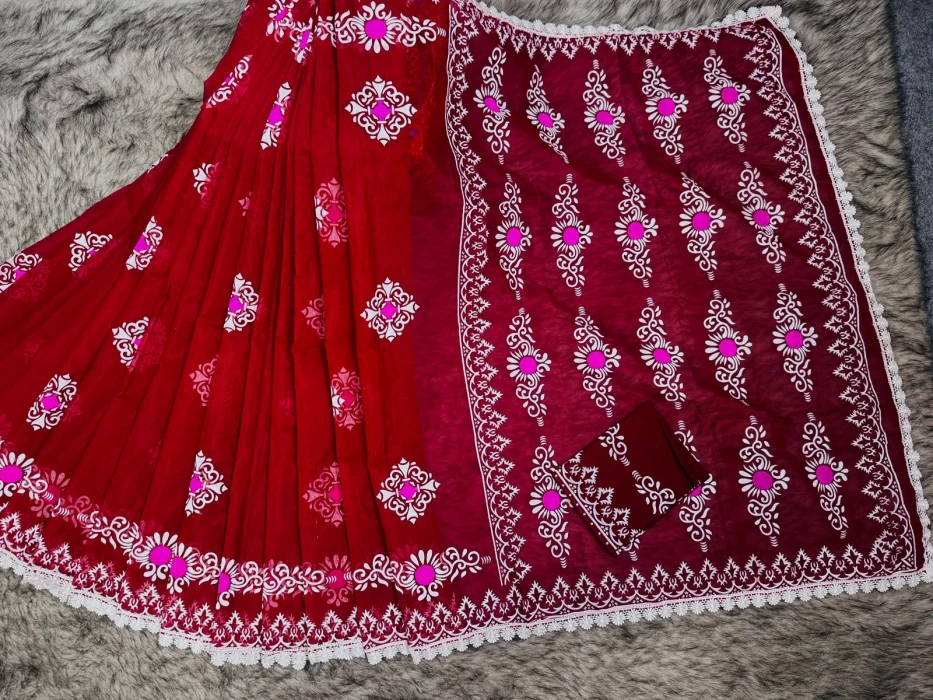Halfsilk  Saree With  Blouse BS-8201