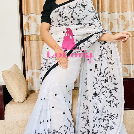 Halfsilk Embroidery Saree Em-140