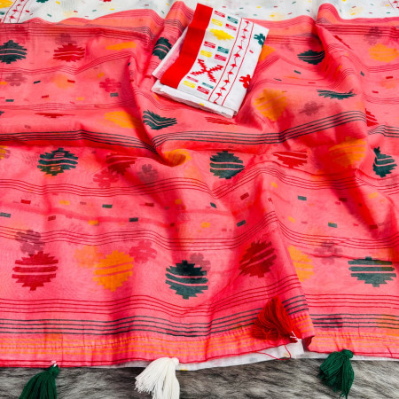 Halfsilk Saree With  Blouse BS-8007