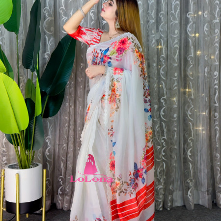 Flowral dizital print saree  TS-5006