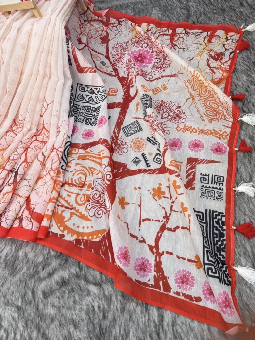 Semi Moslin Silk saree  TS-5020