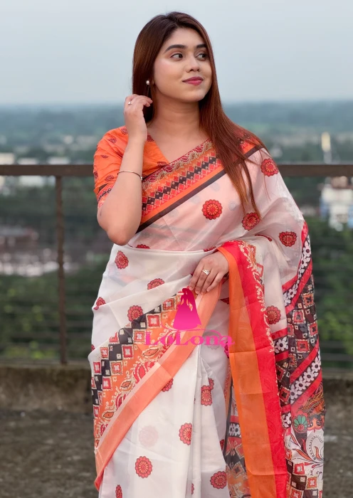 সেমি অর্গাঞ্জা সিল্ক শাড়ি TS-7219