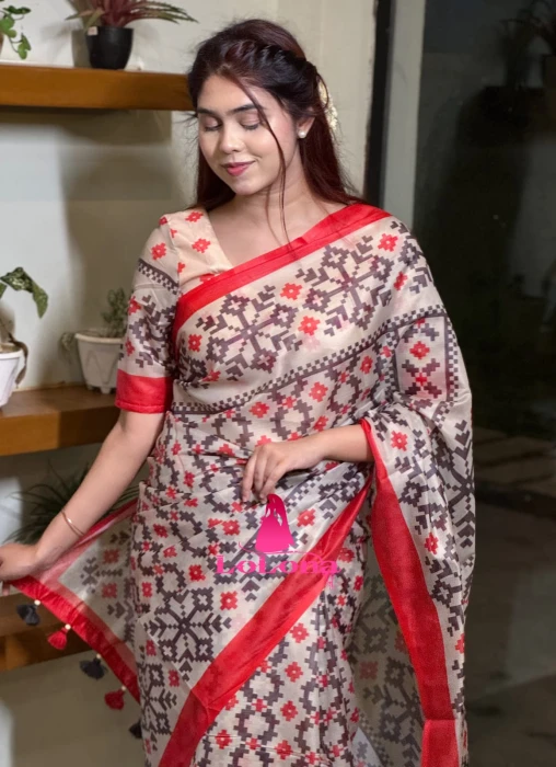 সেমি অর্গাঞ্জা সিল্ক শাড়ি TS-7221