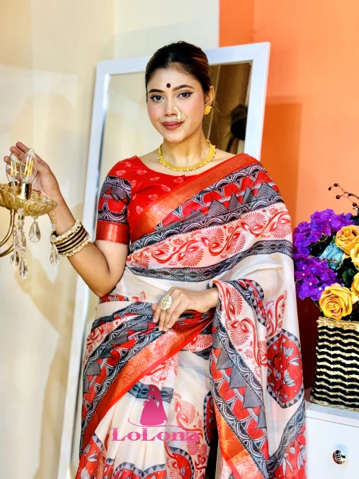 বেনারসি কাতান পাড় শাড়ি TS-7220