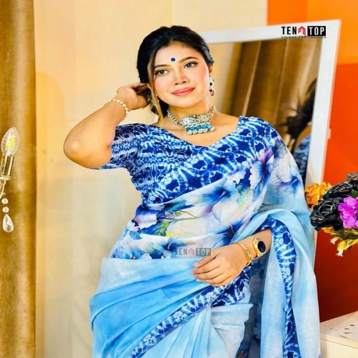 Premium Art Silk Somudrobilas Saree ( ব্লাউজ পিস ফ্রী )- TS-7018