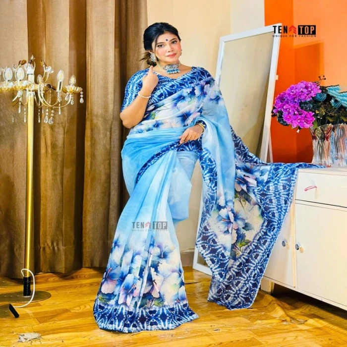 Premium Art Silk Somudrobilas Saree ( ব্লাউজ পিস ফ্রী )- TS-7018