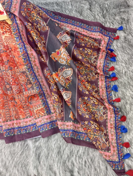 Semi Moslin Silk saree  TS-5040